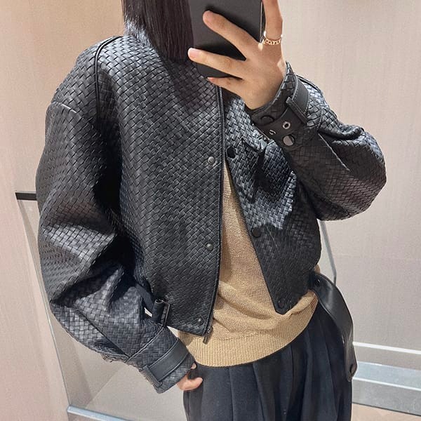 n grade recommended bottega veneta fake elastic waist leather jacket bow07205