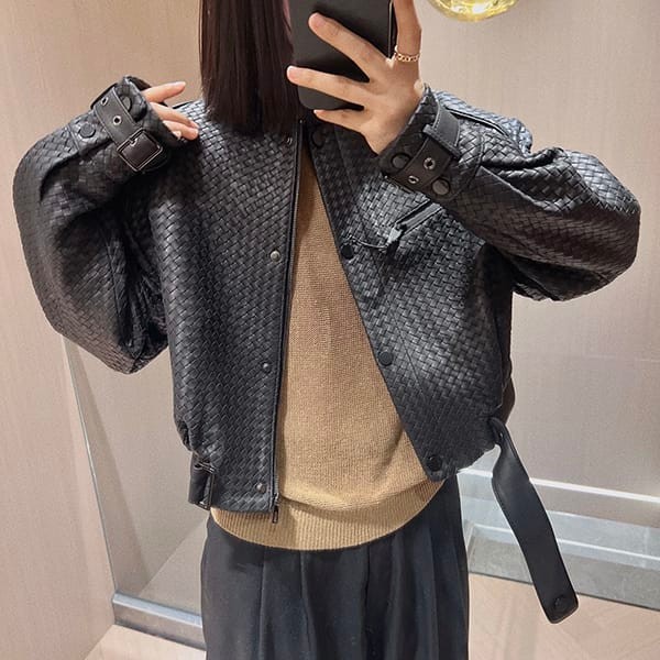 n grade recommended bottega veneta fake elastic waist leather jacket bow07205