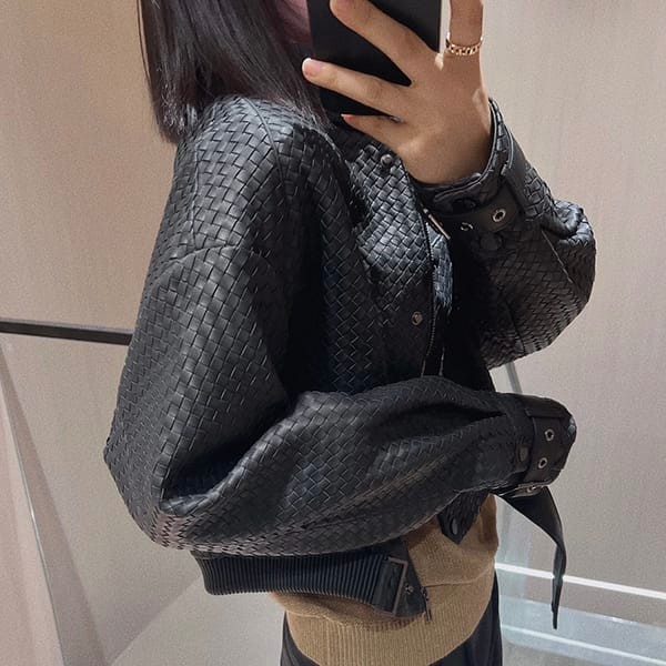 n grade recommended bottega veneta fake elastic waist leather jacket bow07205