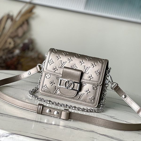 Perfect as a gift: Louis Vuitton Light Gold Calfskin Mini Dauphine Bag Replica M21740 Perfect as a gift: Louis Vuitton Light Gold Calfskin Mini Dauphine Bag Replica M21740