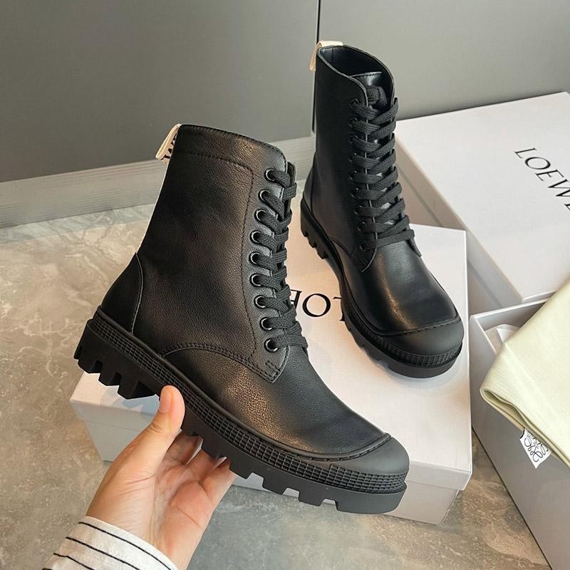 Comfortable Loewe Boots Replica Combat Calfskin Boots lox65193