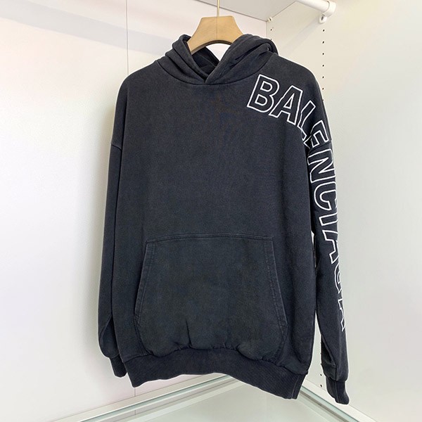 Balenciaga Replica Outline Logo Cotton Hoodie 739024T Balenciaga Replica Outline Logo Cotton Hoodie 739024T