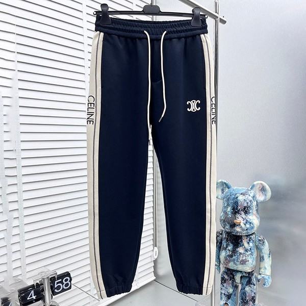 Celine replica logo print jersey pants Ceg40289