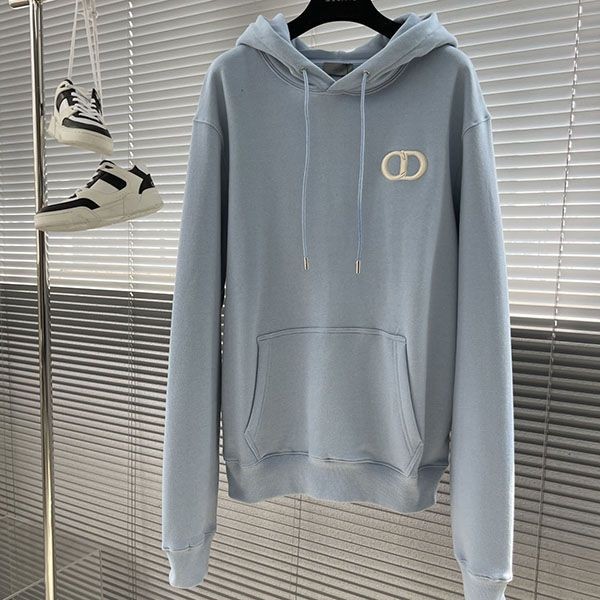 Free shipping Dior blue light blue hoodie cotton dez34500 Free shipping Dior blue light blue hoodie cotton dez34500