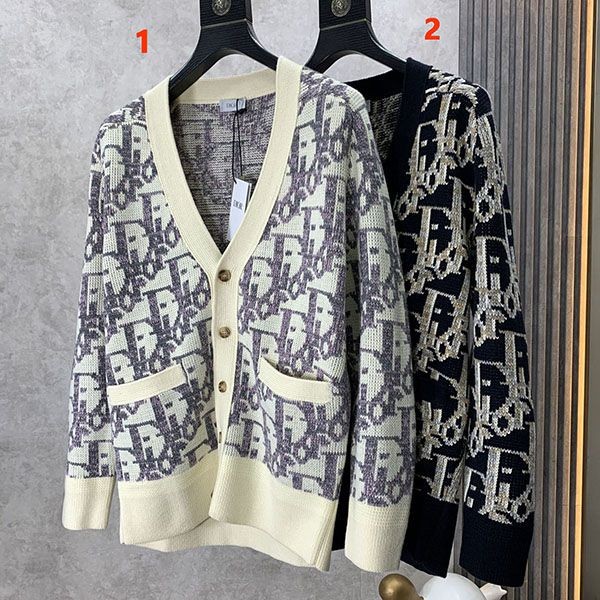 Extremely rare! Dior Cardigan Oblique Wool Jacquard deg80120