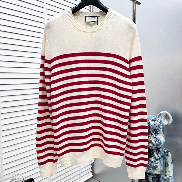 Gucci Striped Wool & Cotton Sweater Replica guu24796 Gucci Striped Wool & Cotton Sweater Replica guu24796