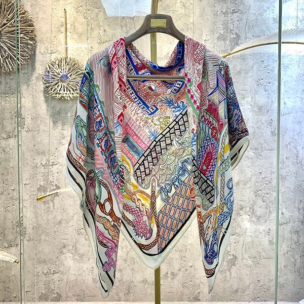 Hermes shawl replica◇Carre Gean "Grand Turalala" era35461