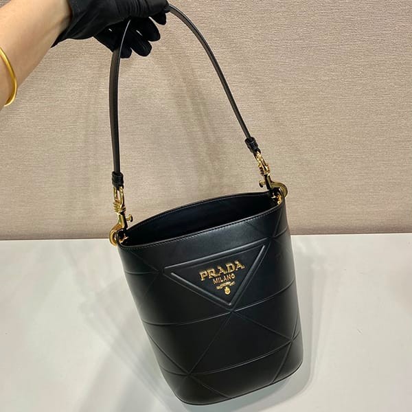 Rare Prada replica logo print bucket canapa handbag 2way? pua51802