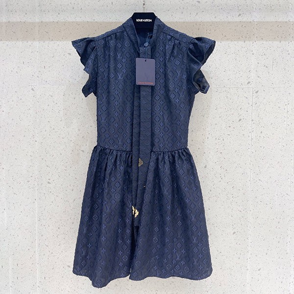 Louis Vuitton Replica Monogram Fil Coupe Lavalliere Collar Dress vuu80709 Louis Vuitton Replica Monogram Fil Coupe Lavalliere Collar Dress vuu80709