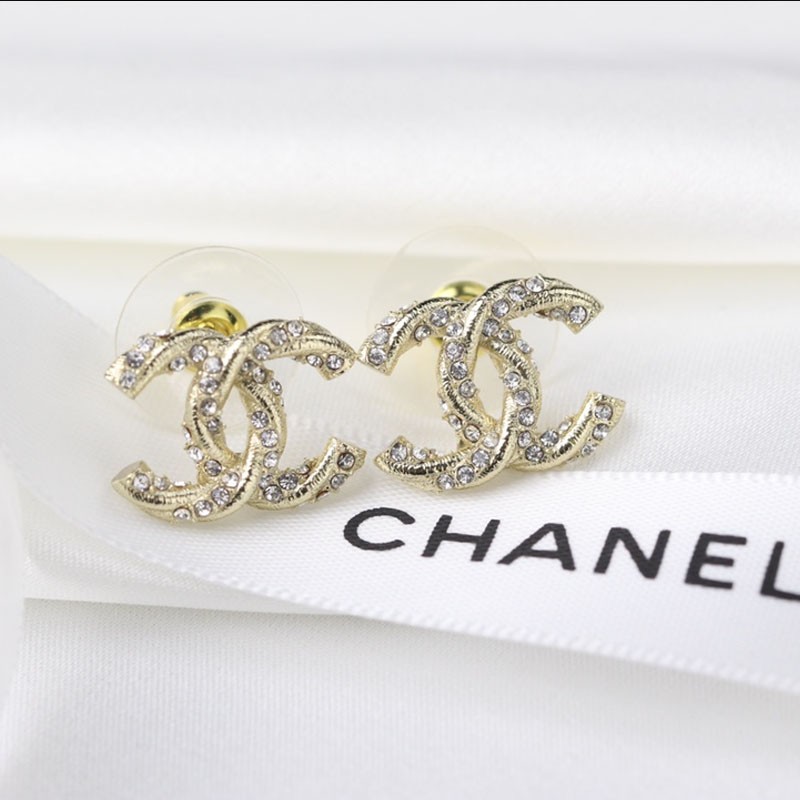 Eye-catching color Chanel CC logo earrings replica sha02783