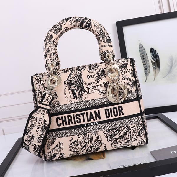 n-grade recommended Lady Dior copy D-LITE bag medium M0565OOMPM918