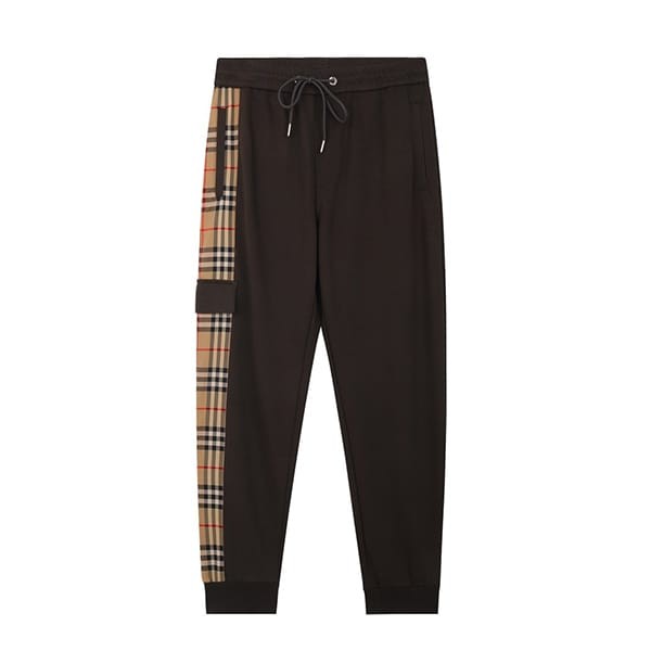 Burberry Check Panel Cotton Jogging Pants, popular worldwide, 2 colors, 8024541