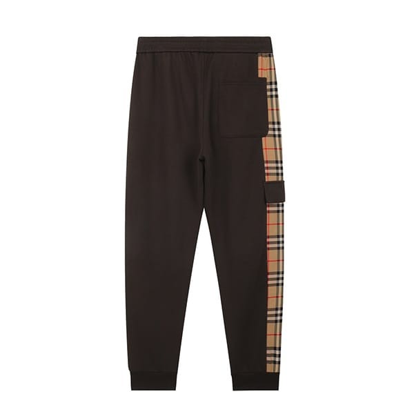 Burberry Check Panel Cotton Jogging Pants, popular worldwide, 2 colors, 8024541