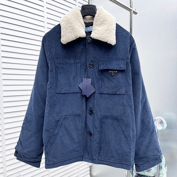 Prada corduroy quilted jacket replica puc65529
