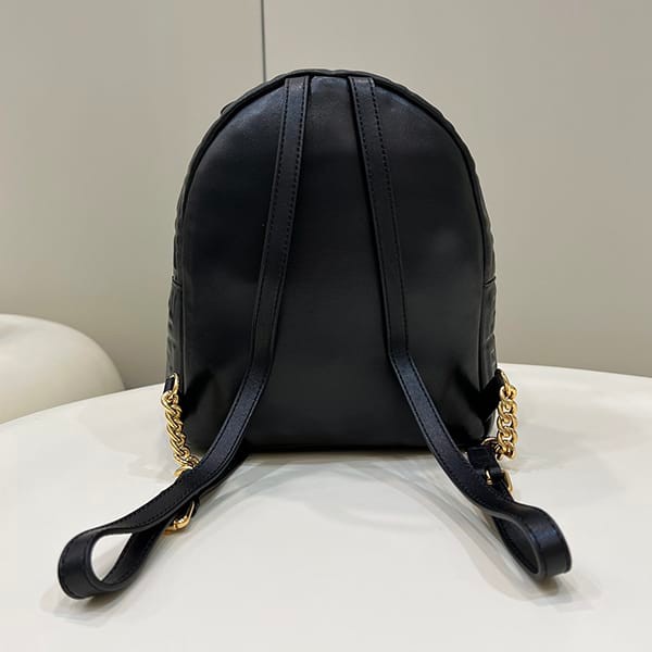 Immediate shipping Fendi small brown leather FF backpack replica fet02789