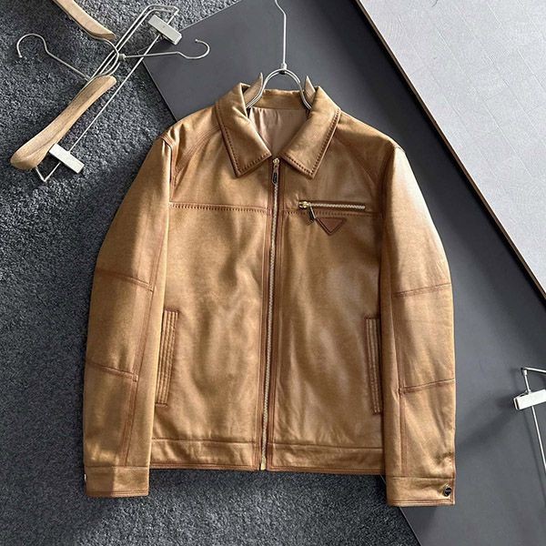 Prada Caramel Nappa Leather Jacket Replica pua57549