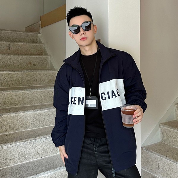 Balenciaga mesh lined nylon x denim jacket replica bai62827