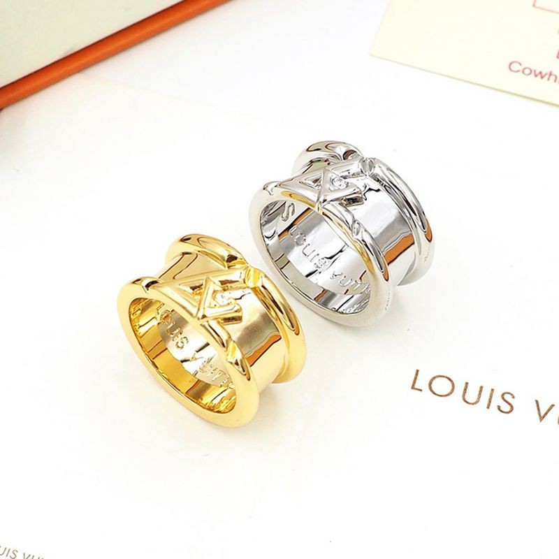 ★Popular in Japan! Louis Vuitton☆Berg Bandeau LV Ring Replica Silver/Gold 2 Colors Q9059A