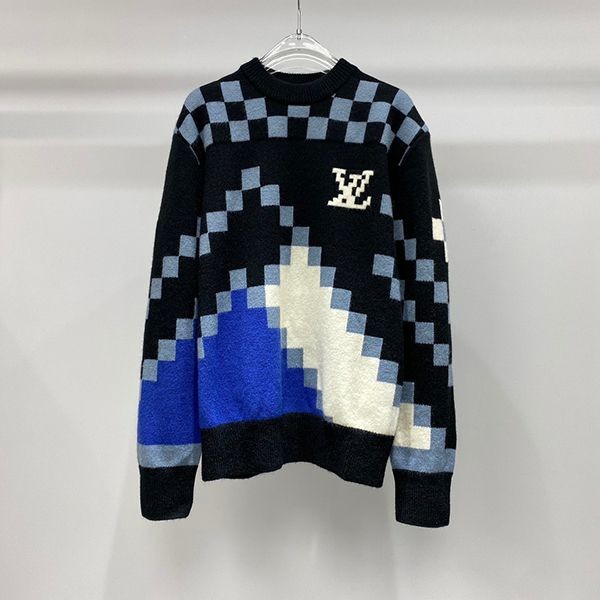 Warm? Louis Vuitton LV Fair Isle Macro Crew Neck Replica 1AATW3