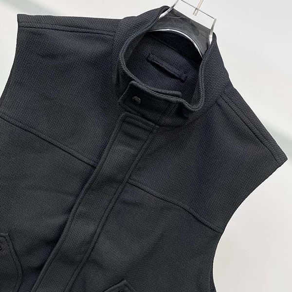 Free shipping Prada corduroy down vest black copy pub53456