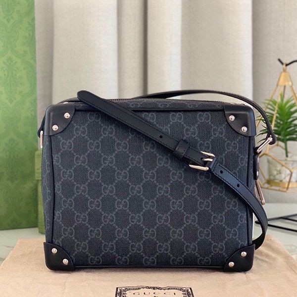 [New 23AW] Gucci GG Black PVC Shoulder Bag Replica gui70730
