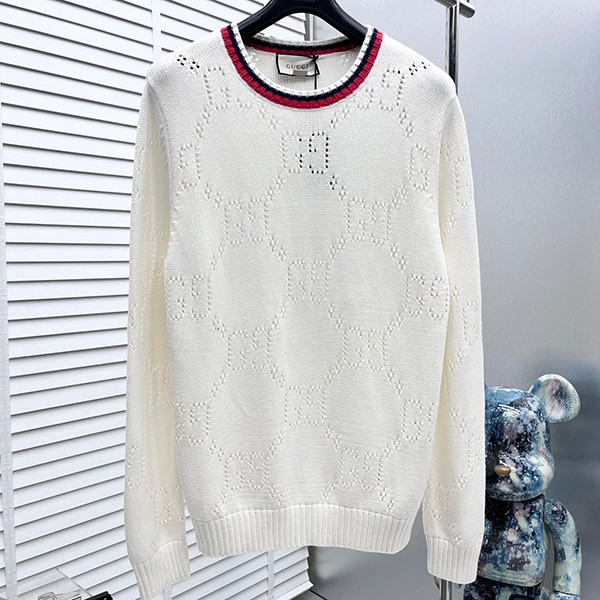 Gucci GG Perforated Cotton Sweater Replica 740501 Gucci GG Perforated Cotton Sweater Replica 740501