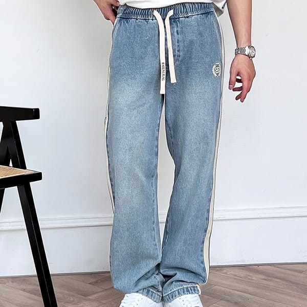 Free shipping Balenciaga replica pants line denim baw42726