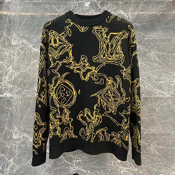 ☆Super popular☆Louis Vuitton long sleeve cotton crew neck replica 1ABJ96