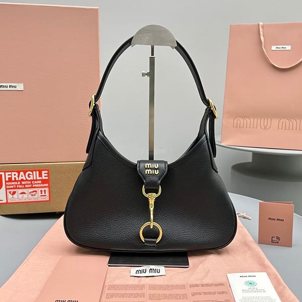 Recommended Miu Miu Madras Leather Hobo Bag in 2 Colors myi60971