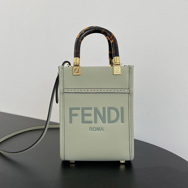 n grade recommended fendi small sunshine shopper light green fel38753