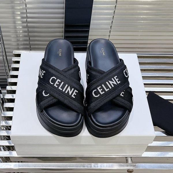 Stylish? Celine Jacquard Copy Mesh Textile Sandals 354412276C Stylish? Celine Jacquard Copy Mesh Textile Sandals 354412276C