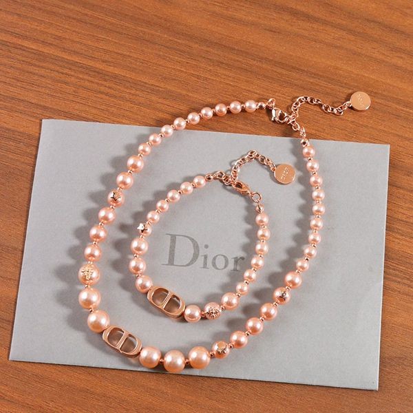 High Quality Dior Fake CD Pearl Necklace/Bracelet 143672