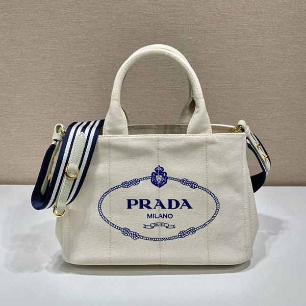 ★Safe shipping with tracking Prada hand tote bag CANAPA embossed logo pug03931