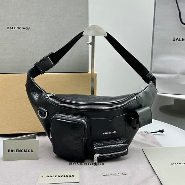 No.1 Popular Balenciaga Replica Superbusy Arena Lambskin Belt Bag bav24610