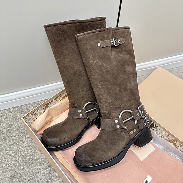 n grade recommended miumiu quadruple buckle long boots replica mys73058