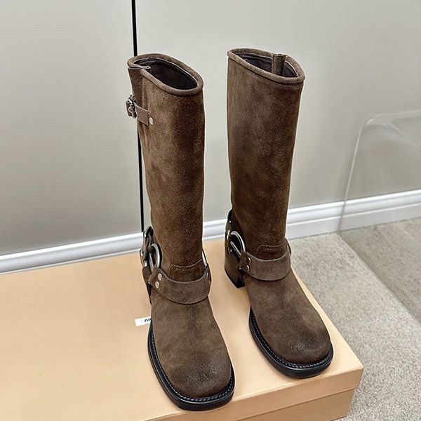 n grade recommended miumiu quadruple buckle long boots replica mys73058