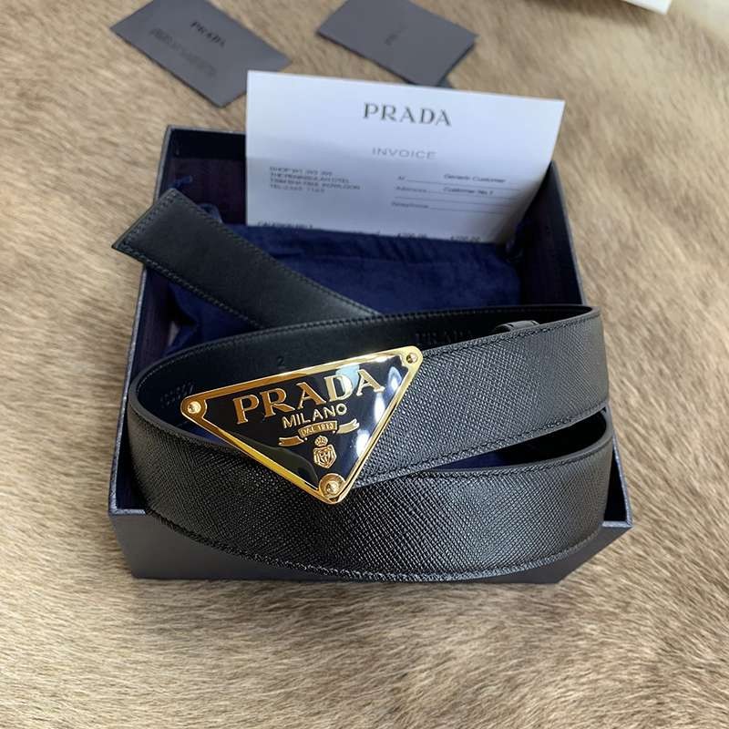 First come, first served? Prada logo triangle belt replica 3.0mm puj75603