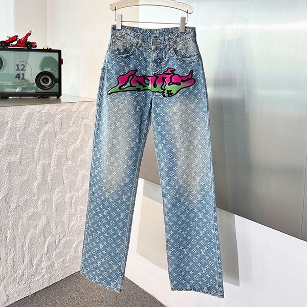 New and hard to find Louis Vuitton Monogram Denim Pants Replica vun91393