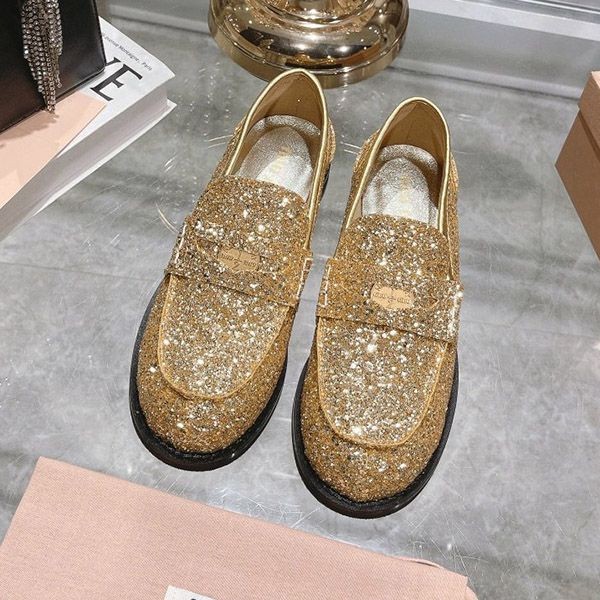 Popular all over the world? Miu Miu Glitter Loafers Replica myl75482 Popular all over the world? Miu Miu Glitter Loafers Replica myl75482