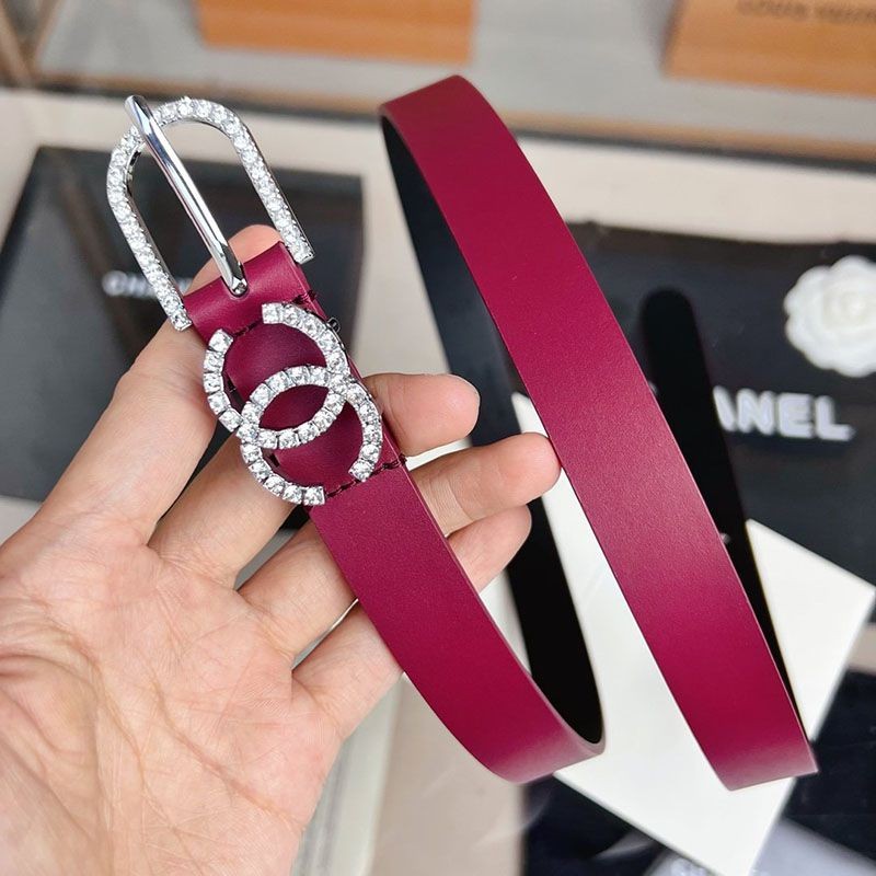 Rare Chanel Replica Calfskin Belt 20mm Metal & Strass she13942