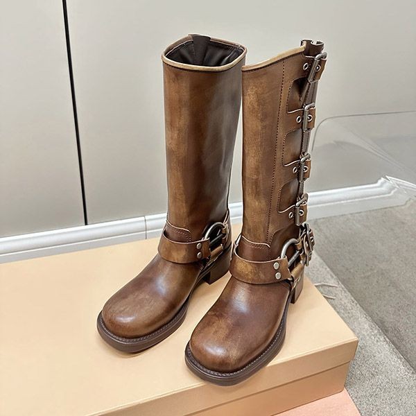 Miu Miu Quadruple Buckle Long Boots Replica myp40778