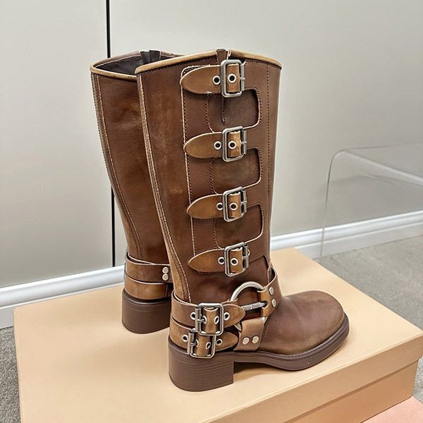 Miu Miu Quadruple Buckle Long Boots Replica myp40778