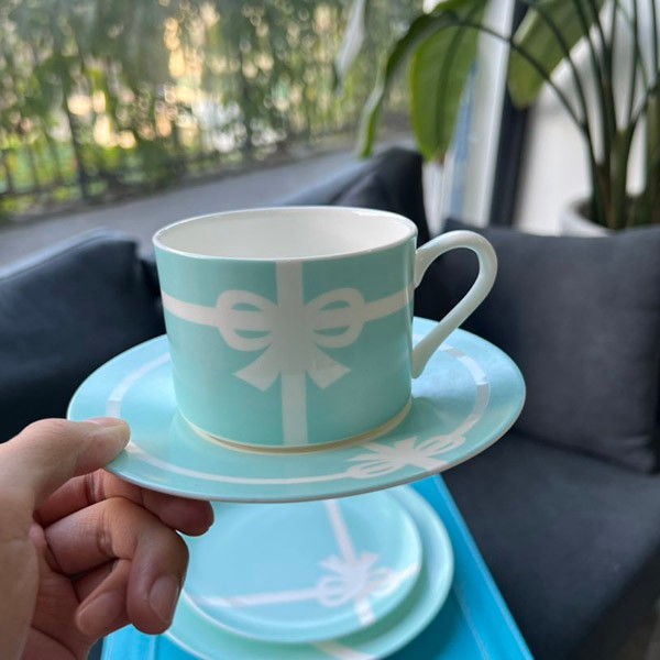 Tiffany & Co. replica coffee teacup and saucer set of 4 Tiy30261