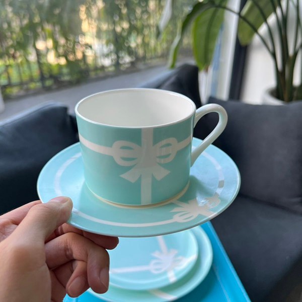 Tiffany & Co. replica coffee teacup and saucer set of 4 Tiy30261