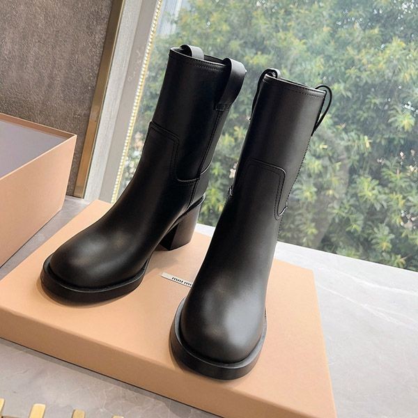 Immediate delivery Miu Miu oversole leather ankle boots boots mye42682 Immediate delivery Miu Miu oversole leather ankle boots boots mye42682