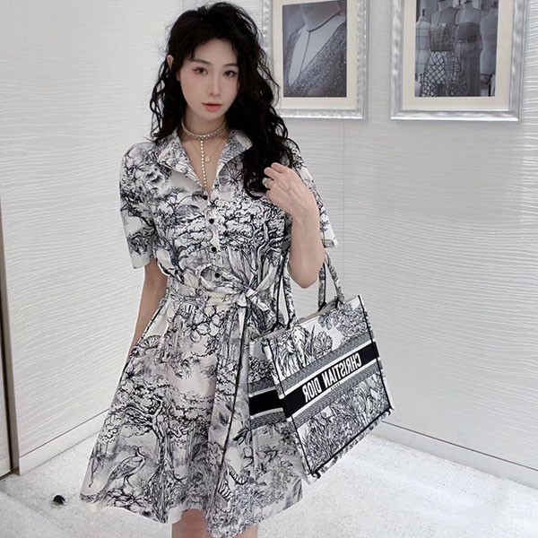 Dior Toile de Jouy Voyage motif dress copy dec53604