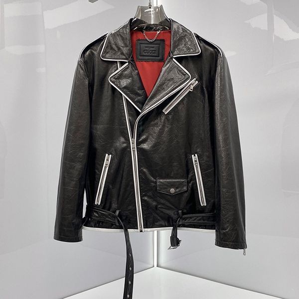 Hard to find! Gucci leather rider jacket replica guo26908