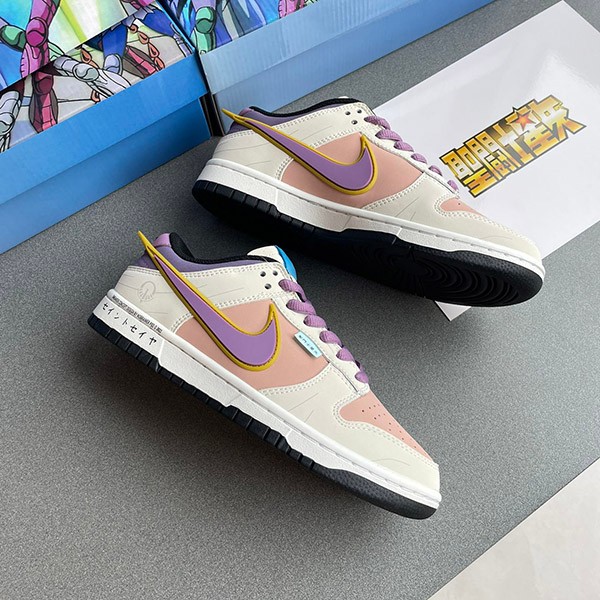 Saint Seiya fake Nike SB Dunk Low sneakers white purple pink nay78151