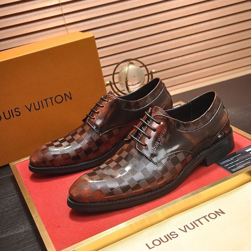 21-22AW Louis Vuitton Mini Star Line Derby Replica Lace-up Shoes ★ Damier Glaze Calf Leather vuh95408
