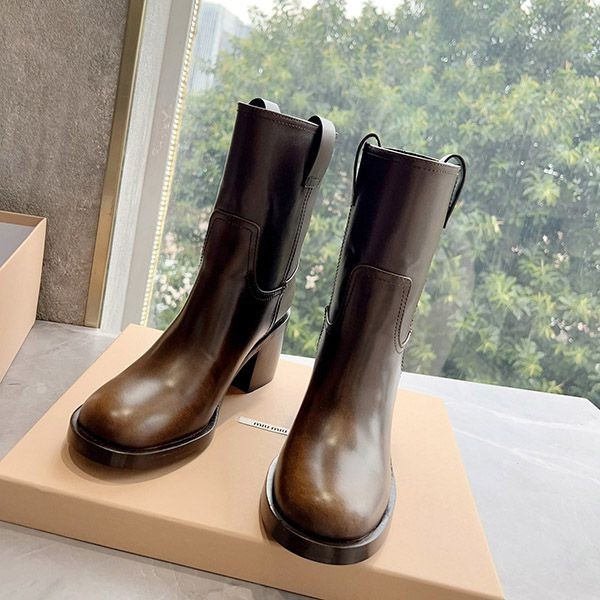 Attention ★ Miu Miu oversole leather ankle boots fake boots myy38640 Attention ★ Miu Miu oversole leather ankle boots fake boots myy38640